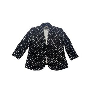 Kate & Rosy Petite Polka Dot Blazer Black White PXL Textured Open Front 3316-SMP